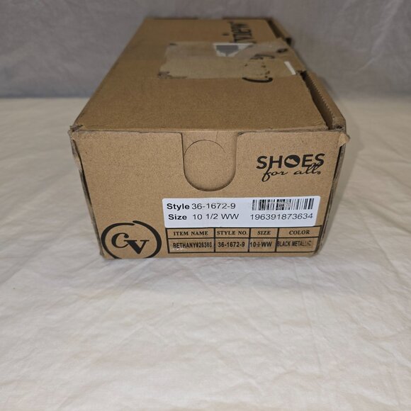 Comfortview Bethany Slip On Flats, Women's Size 10.5 WW in Metallic Black, NIB - Picture 6 of 6